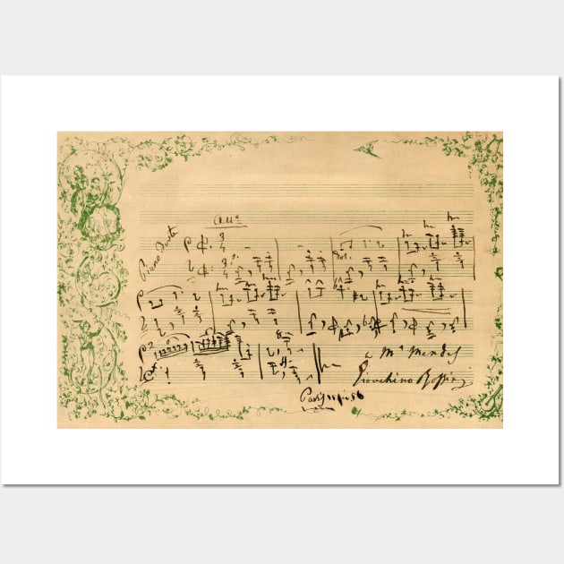 Rossini | Postcard with original handwritten score by Gioachino Rossini Wall Art by Musical design